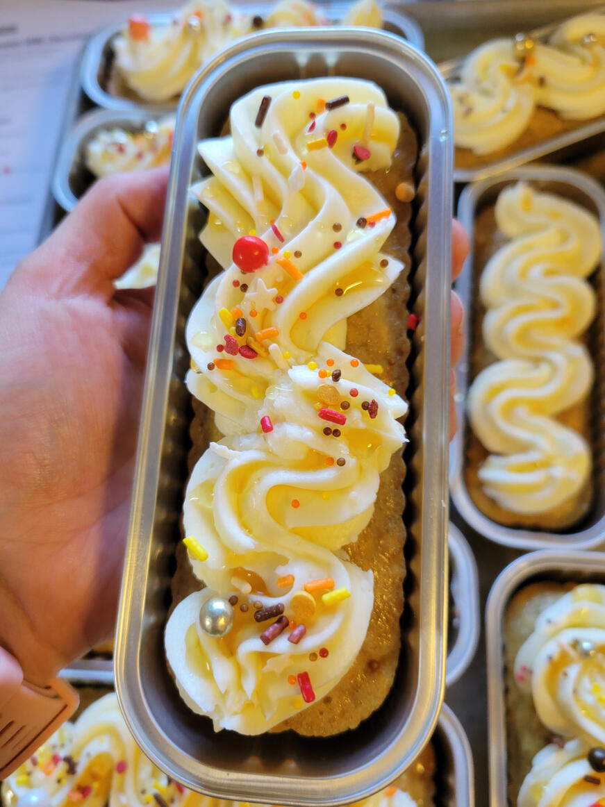 Honey Cake with Swiss Meringue Frosting and Sprinkles